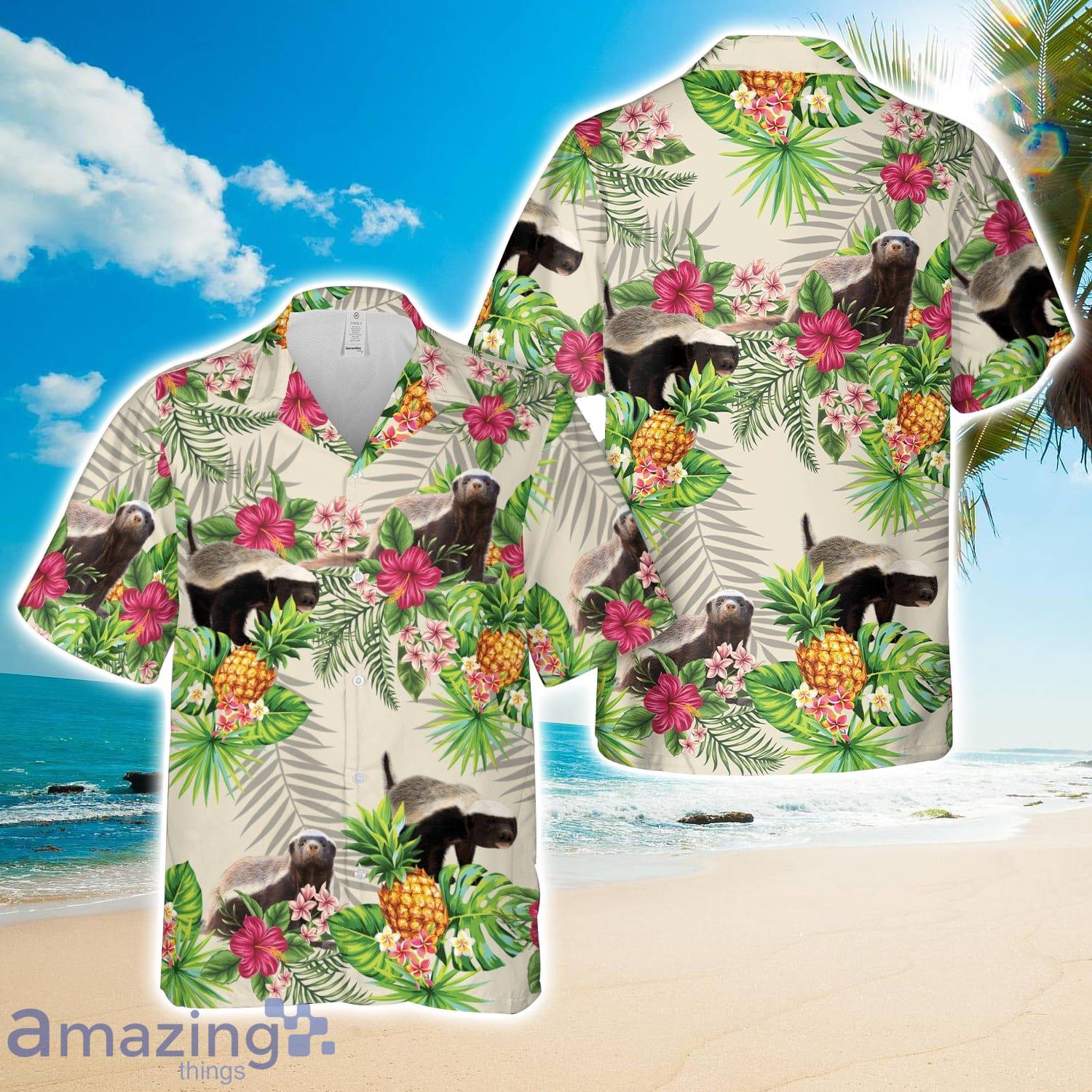 Honey Badger Hawaiian Shirt image Honey Badger Hawaiian Shirt Product Photo 1