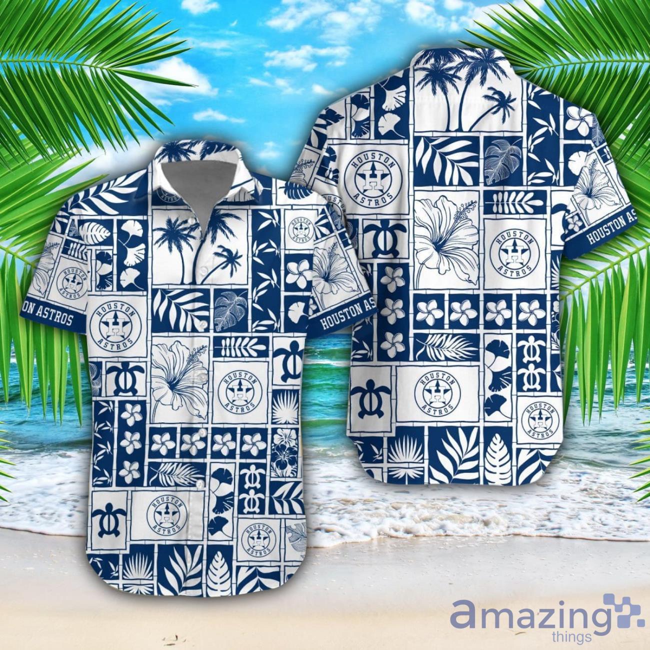 Houston Astros Beach Combo Hawaiian Shirt And Shorts For Fans image Houston Astros Beach Combo Hawaiian Shirt And Shorts For Fans Product Photo 1