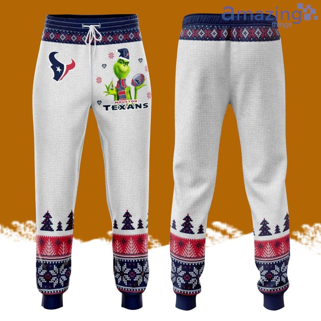 Houston Texans Football Team Grinch All Over Print 3D Long Pants White image Houston Texans Football Team Grinch All Over Print 3D Long Pants White Product Photo 1