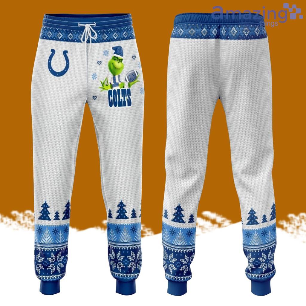 Indianapolis Colts Grinch Christmas Pattern All Over Print 3D Casual Unisex All Over Print 3D Long Pants White image Indianapolis Colts Grinch Christmas Pattern All Over Print 3D Casual Unisex All Over Print 3D Long Pants White Product Photo 1
