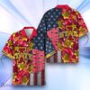Iowa State Cyclones Hawaiian Shirt Flower 3D USA Flag 4th July Independence Day Custom Name