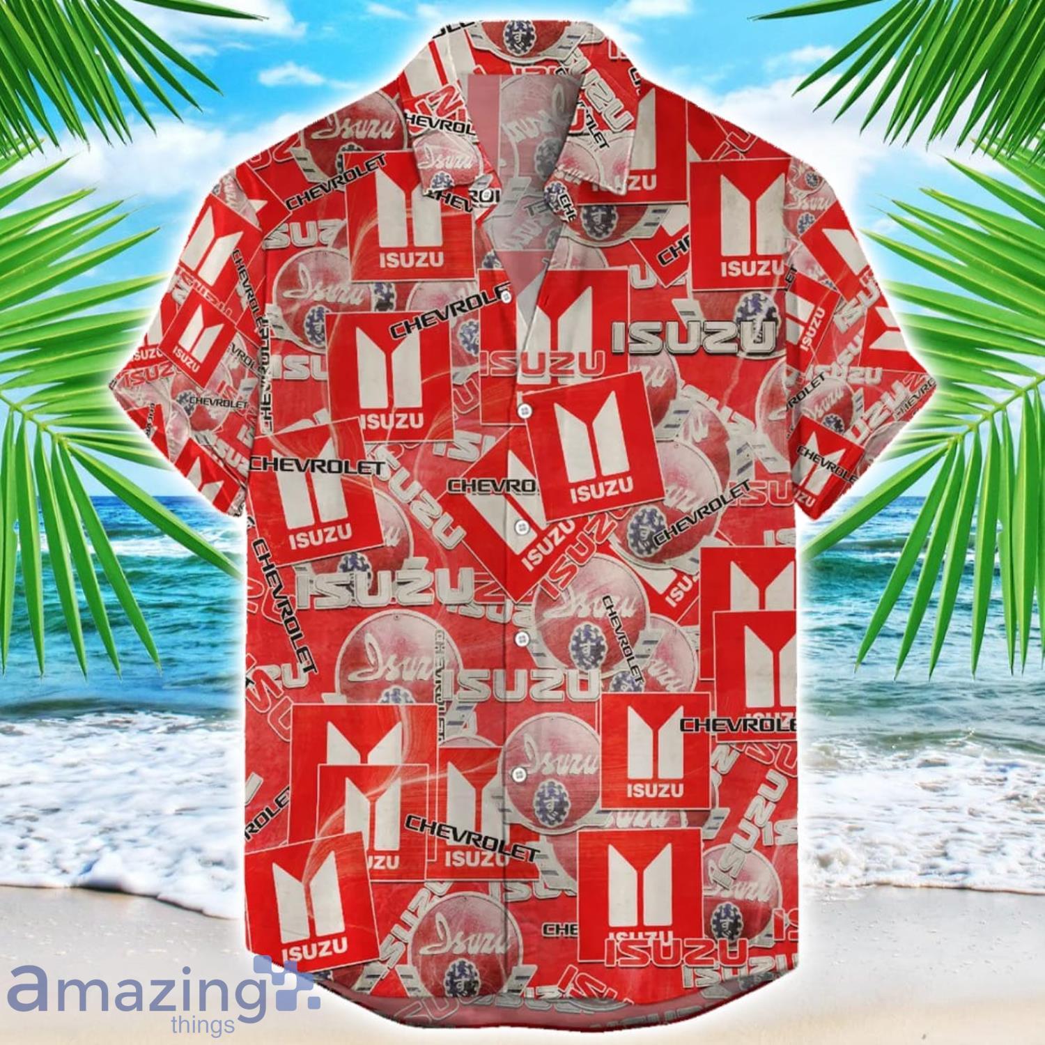 Isuzu 3D Printing Truck Logo Hawaiian Shirt For Men And Women image Isuzu 3D Printing Truck Logo Hawaiian Shirt For Men And Women Product Photo 1
