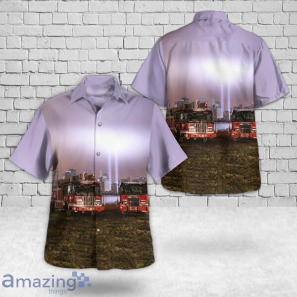 Jersey City, New Jersey, Jersey City Fire Department Ladder 11 & Engine 17 Never Forget 9-11 Hawaiian Shirt Product Photo 1
