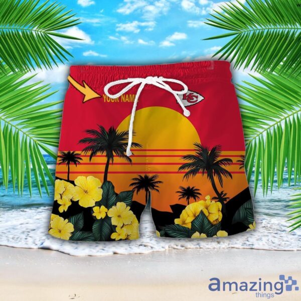 Kansas City Chiefs NFL Team Hawaiian Shirt And Shorts Floral Beach Pattern Custom Name Product Photo 2