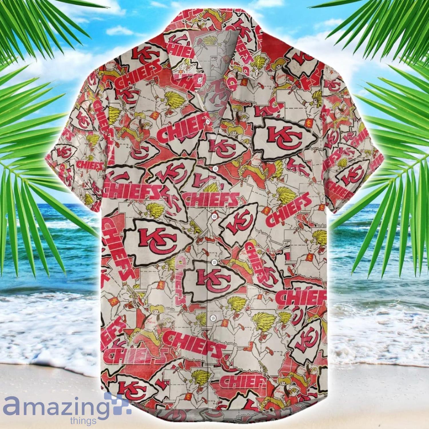 Kansas City Chiefs NFL Team Logo 3D Hawaiian Shirt Limited For Sports Fans image Kansas City Chiefs NFL Team Logo 3D Hawaiian Shirt Limited For Sports Fans Product Photo 1