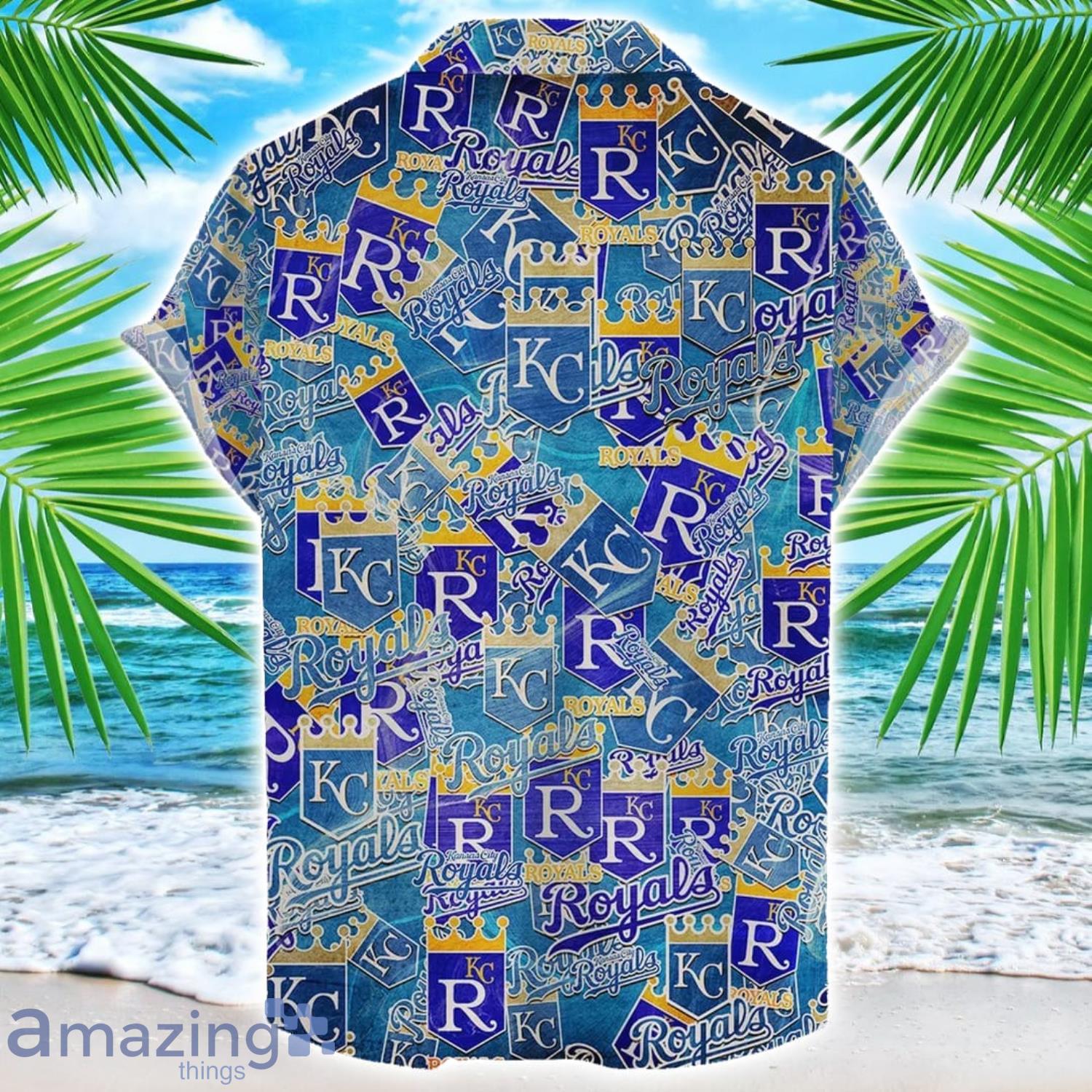 Kansas City Royalss 3D Printing MLB Team Logo Hawaiian Shirt Unique Gift For Fans image Kansas City Royalss 3D Printing MLB Team Logo Hawaiian Shirt Unique Gift For Fans Product Photo 2