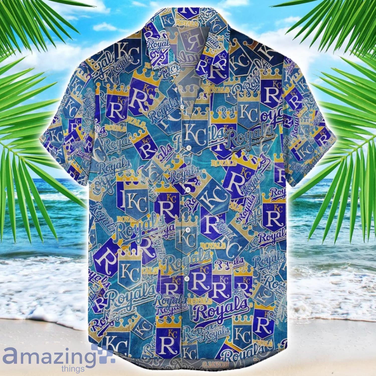 Kansas City Royalss 3D Printing MLB Team Logo Hawaiian Shirt Unique Gift For Fans image Kansas City Royalss 3D Printing MLB Team Logo Hawaiian Shirt Unique Gift For Fans Product Photo 1