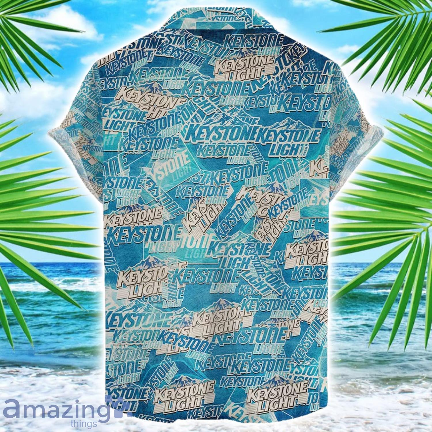 Keystone Light 3D Printing Beer Logo Hawaiian Shirt For Men And Women image Keystone Light 3D Printing Beer Logo Hawaiian Shirt For Men And Women Product Photo 2