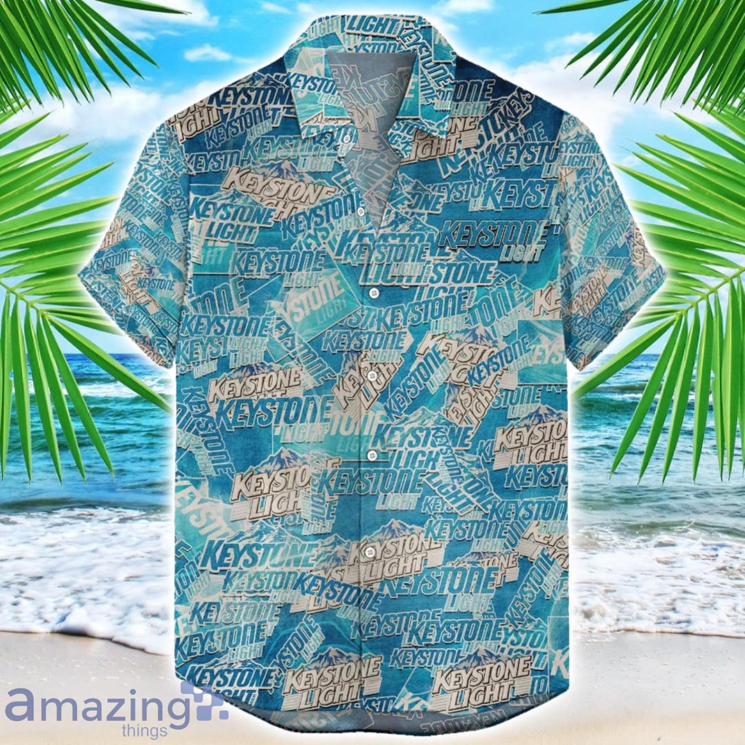 Keystone Light 3D Printing Beer Logo Hawaiian Shirt For Men And Women image Keystone Light 3D Printing Beer Logo Hawaiian Shirt For Men And Women Product Photo 1