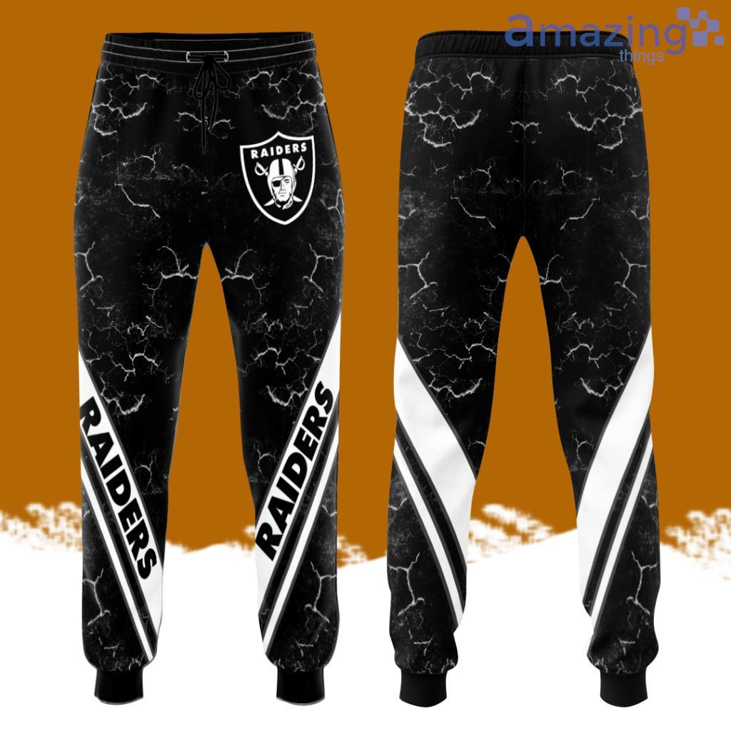 Las Vegas Raiders Lightning Bolt Unisex All Over Print 3D Long Pants Black image Las Vegas Raiders Lightning Bolt Unisex All Over Print 3D Long Pants Black Product Photo 1