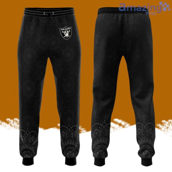 Las Vegas Raiders Mandala Pattern Unisex All Over Print 3D Long Pants Black Product Photo 1