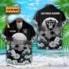 Las Vegas Raiders NFL Team Hawaiian Shirt And Shorts Floral Beach Pattern Custom Name