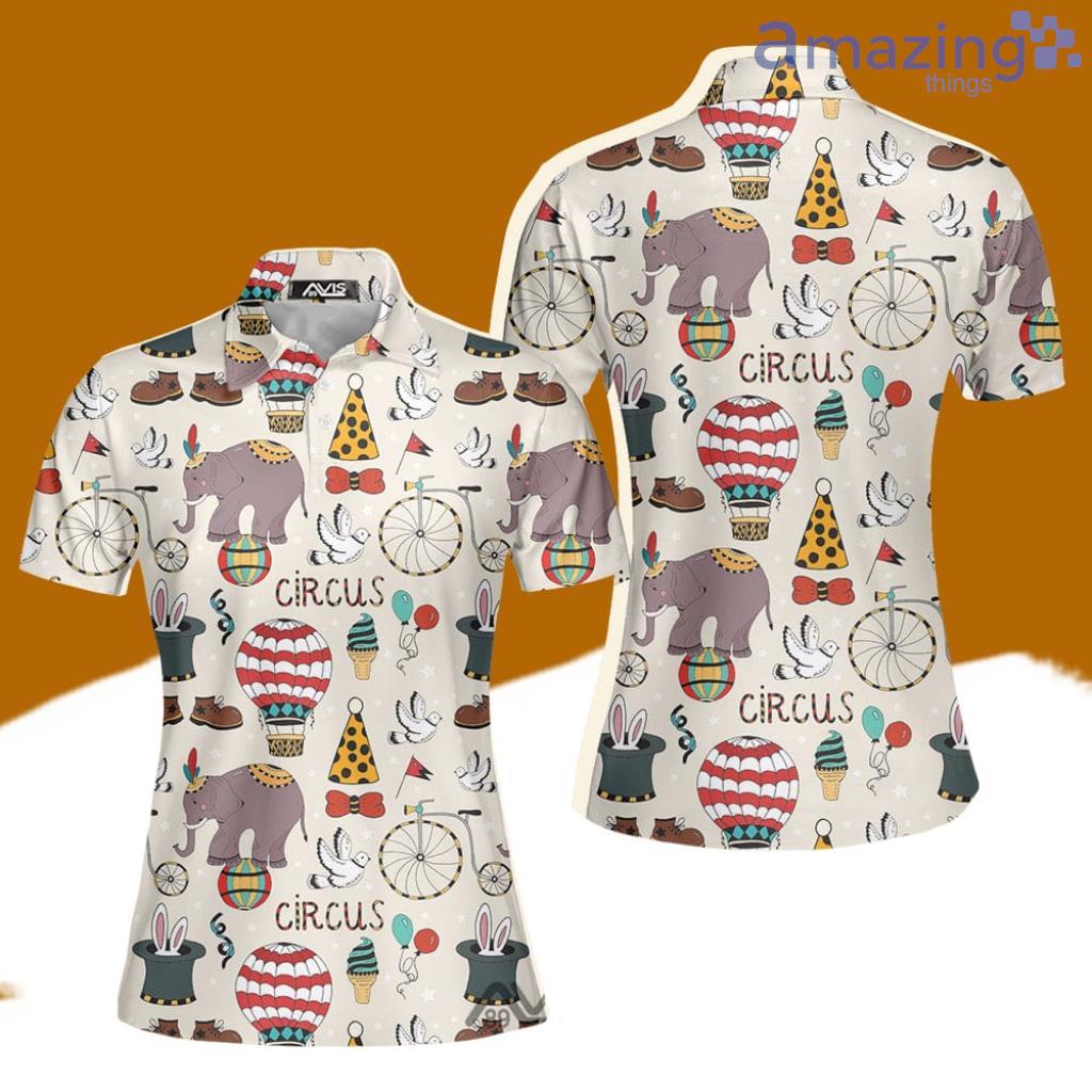 Lead A Circus Animal Pattern Women Polo Shirt Best Fashion Golf image Lead A Circus Animal Pattern Women Polo Shirt Best Fashion Golf Product Photo 1