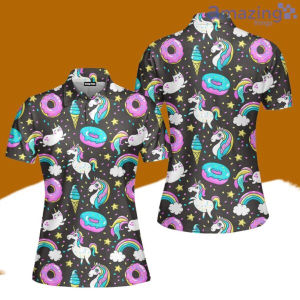 Life Is Better With Unicorn And Donuts Polo Shirt For Women Best Fashion Golf Product Photo 1