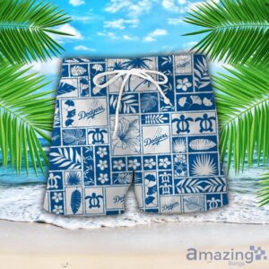 Los Angeles Dodgers Beach Combo Hawaiian Shirt And Shorts For Fans image Los Angeles Dodgers Beach Combo Hawaiian Shirt And Shorts For Fans Product Photo 2