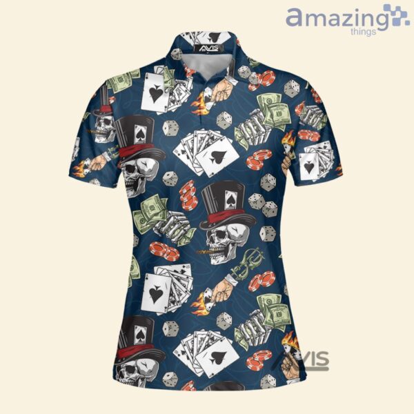 Lucky Dice Spades Gambling Skull Aloha Women Polo Shirt Best Fashion Golf Product Photo 1