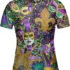Mardi Grass Color Festival Polo Shirt For Women Best Fashion Golf