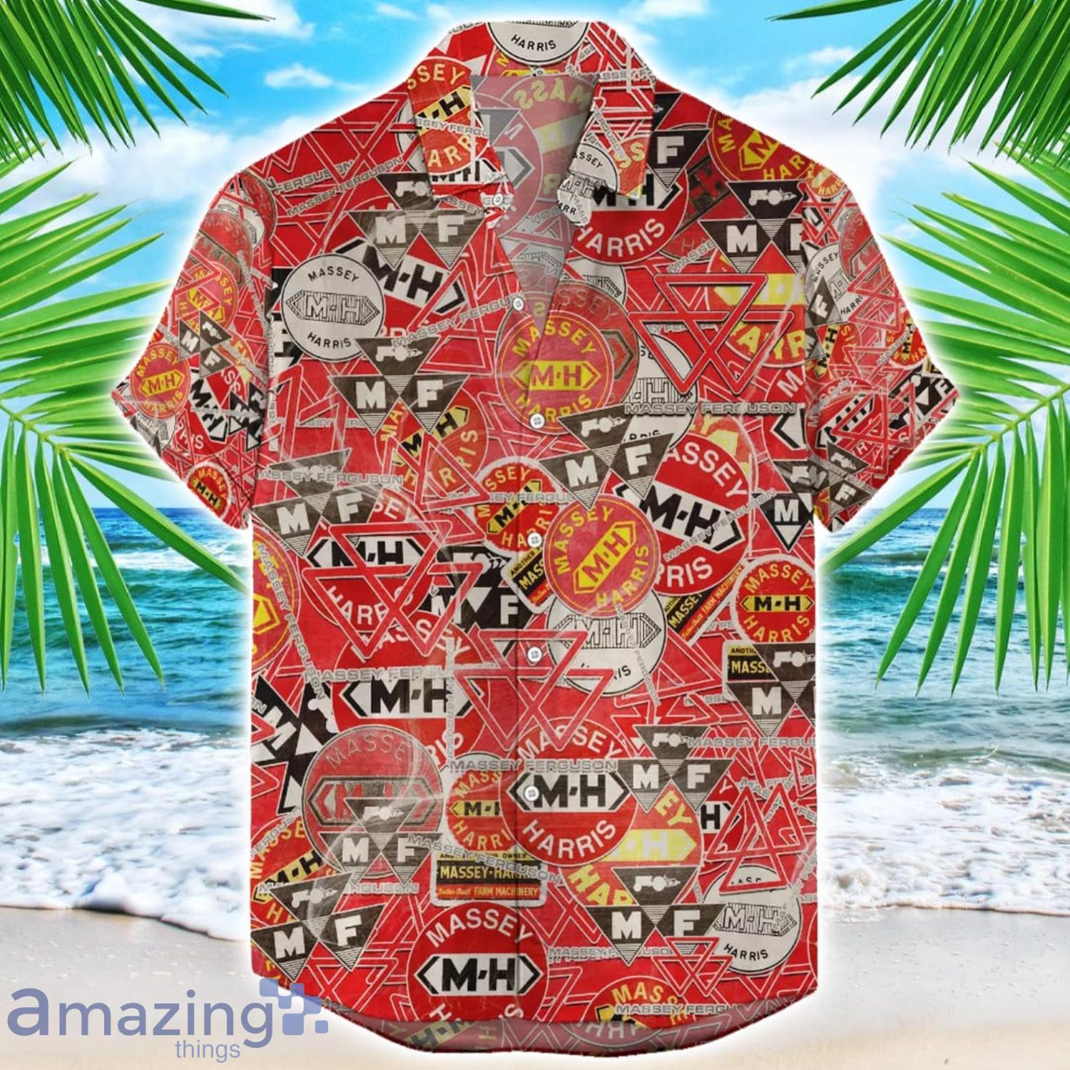 Massey Harris Hawaii All Printed Tractor Logo Hawaiian Shirt For Men And Women image Massey Harris Hawaii All Printed Tractor Logo Hawaiian Shirt For Men And Women Product Photo 1