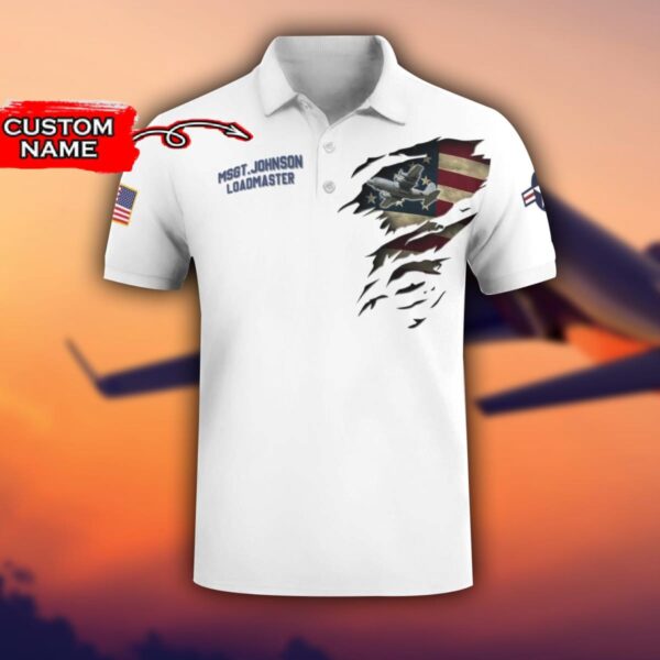 MC-130E Combat Talon MC130E 3D Aircraft Flag White Polo Shirt For Men And Women Custom Name Product Photo 2