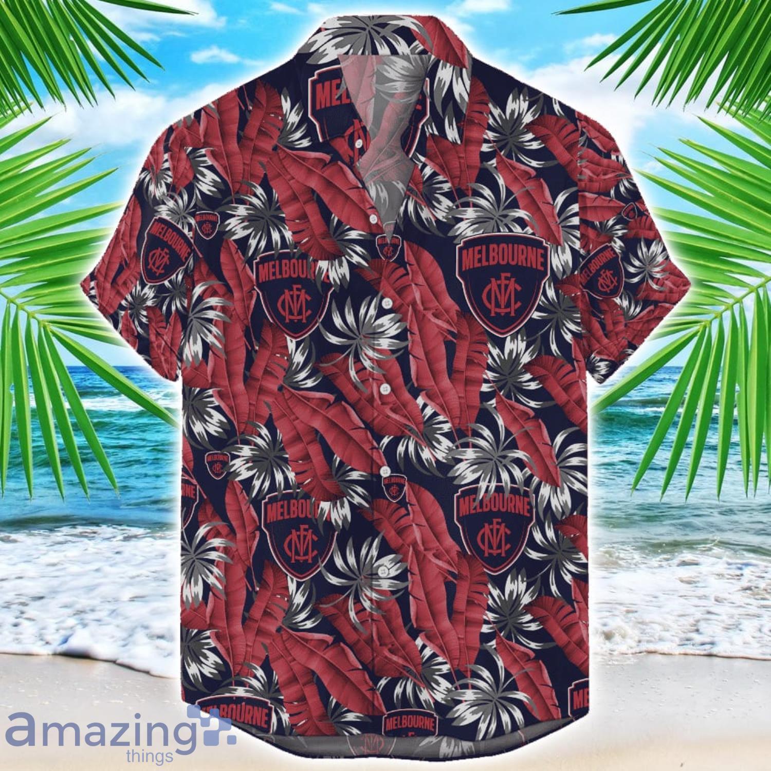 Melbourne Demons Hawaiian Shirt ‘Paradise’ AFL 2024 image Melbourne Demons Hawaiian Shirt ‘Paradise’ AFL 2024 Product Photo 1