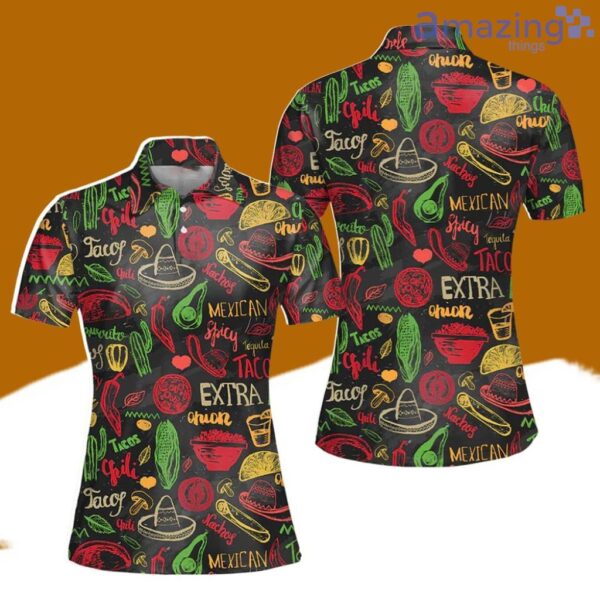 Mexican Food Seamless Happy Cinco De Mayo Women Polo Best Fashion Golf Product Photo 1