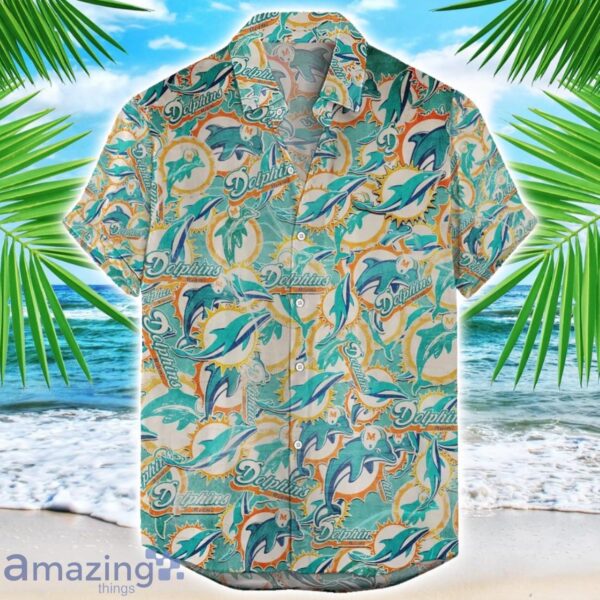 Miami Dolphins NFL Team Logo 3D Hawaiian Shirt Limited For Sports Fans Product Photo 1
