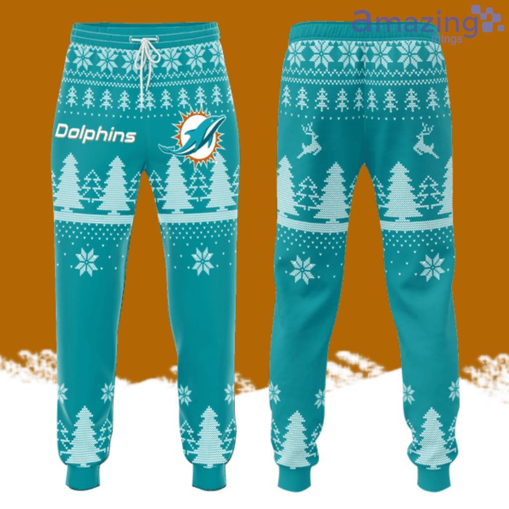 Miami Dolphins Professional Football Team Christmas All Over Print 3D Long Pants Blue image Miami Dolphins Professional Football Team Christmas All Over Print 3D Long Pants Blue Product Photo 1
