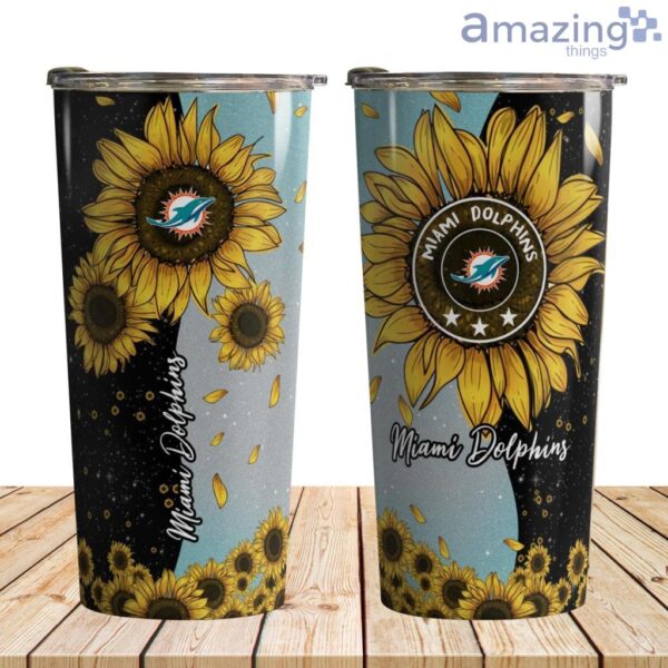 Miami Dolphins Sunflowers Tumbler 30 oz Product Photo 1