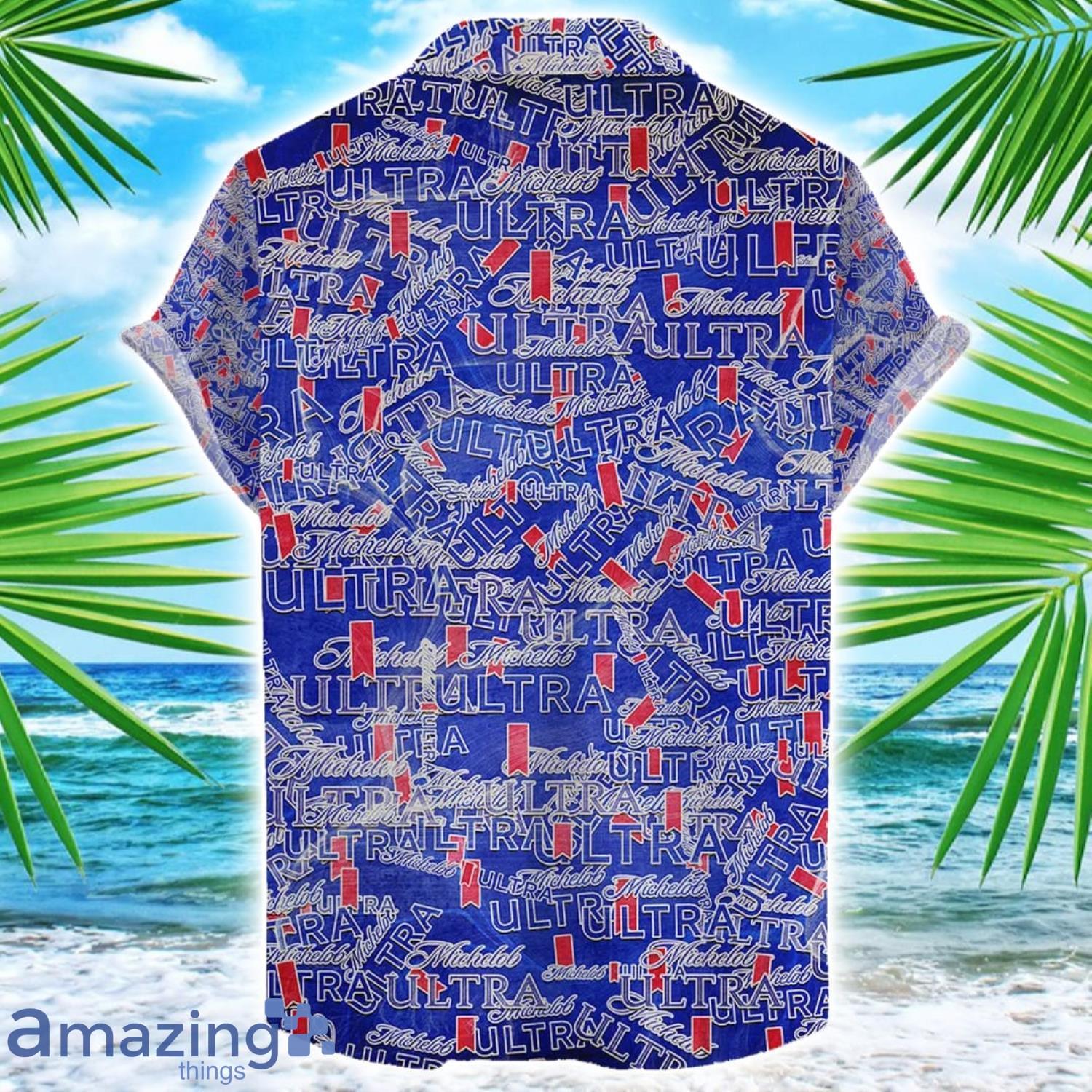 Michelob Ultra 3D Printing Beer Logo Hawaiian Shirt For Men And Women image Michelob Ultra 3D Printing Beer Logo Hawaiian Shirt For Men And Women Product Photo 2