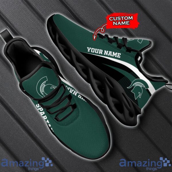 Michigan State Spartans NCAA Max Soul Shoes NCAA Team Lgo Sneakers Custom Name Gift For Fans Product Photo 2