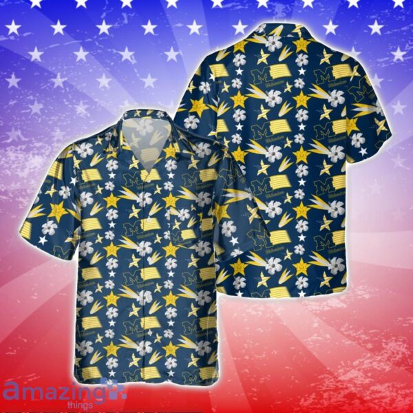 Michigan Wolverines America Independence Day 3D Hawaiian Shirt Product Photo 1