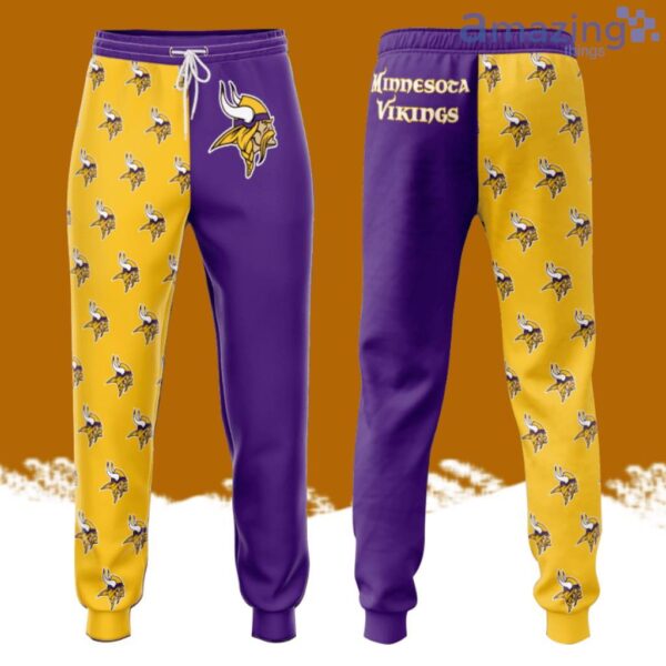 Minnesota Vikings Professional Football All Over Print 3D Long Pants Purple Product Photo 1