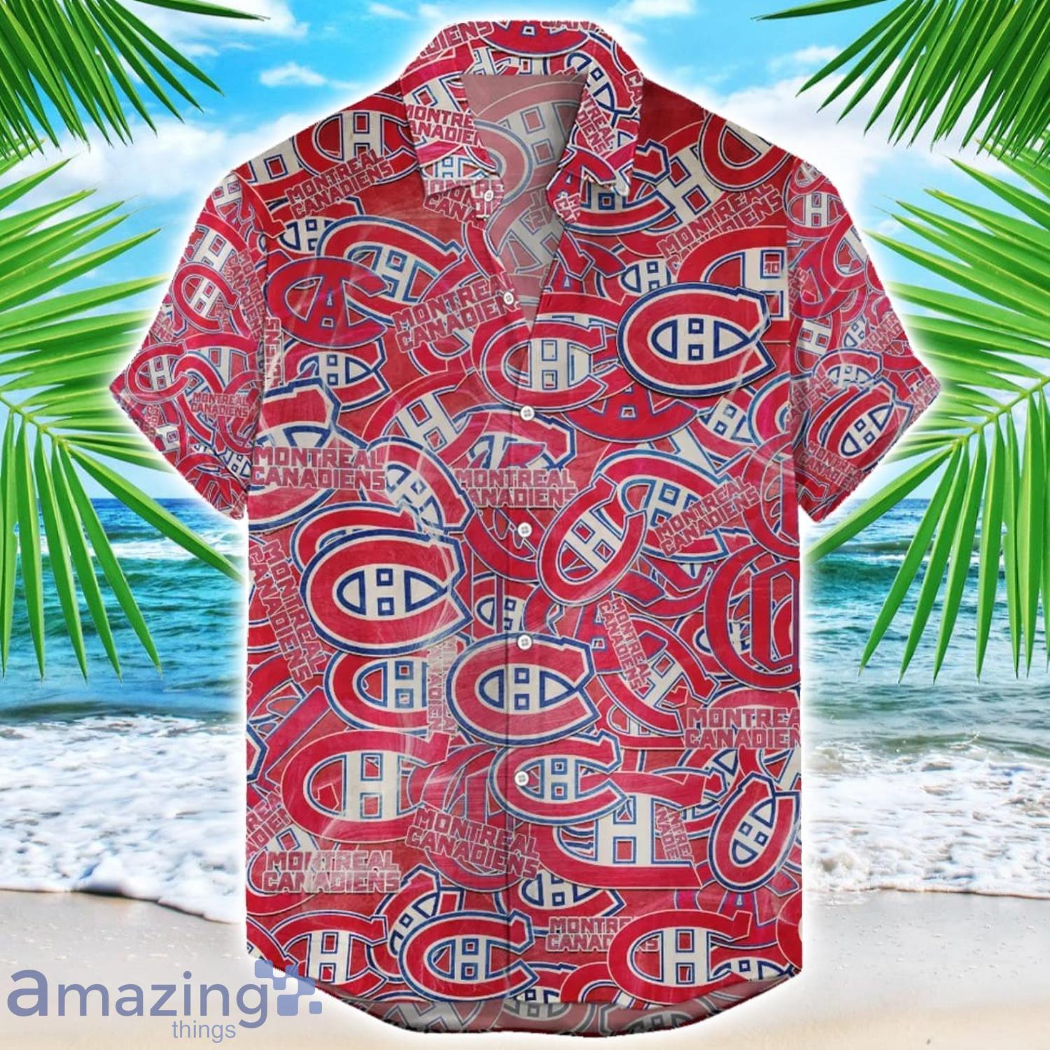 Montreal Canadiens 3D Printing NHL Team Logo Hawaiian Shirt Unique Gift For Fans image Montreal Canadiens 3D Printing NHL Team Logo Hawaiian Shirt Unique Gift For Fans Product Photo 1
