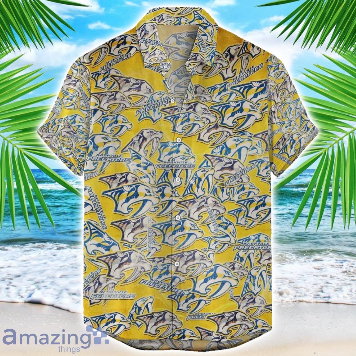 Nashville Predators 3D Printing NHL Team Logo Hawaiian Shirt Unique Gift For Fans image Nashville Predators 3D Printing NHL Team Logo Hawaiian Shirt Unique Gift For Fans Product Photo 1