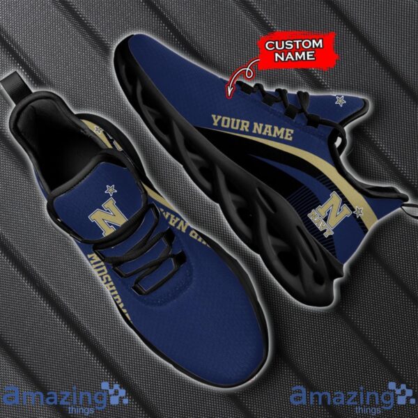 Navy Midshipmen NCAA Max Soul Shoes NCAA Team Lgo Sneakers Custom Name Gift For Fans Product Photo 2