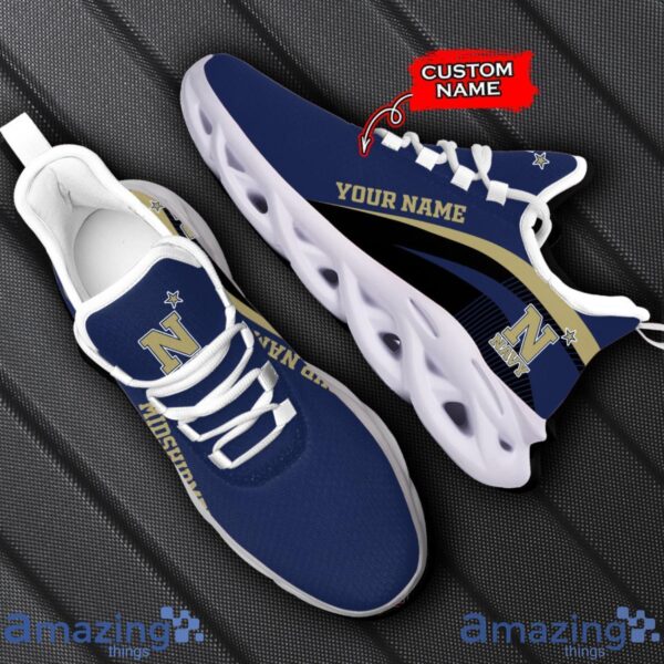 Navy Midshipmen NCAA Max Soul Shoes NCAA Team Lgo Sneakers Custom Name Gift For Fans Product Photo 1