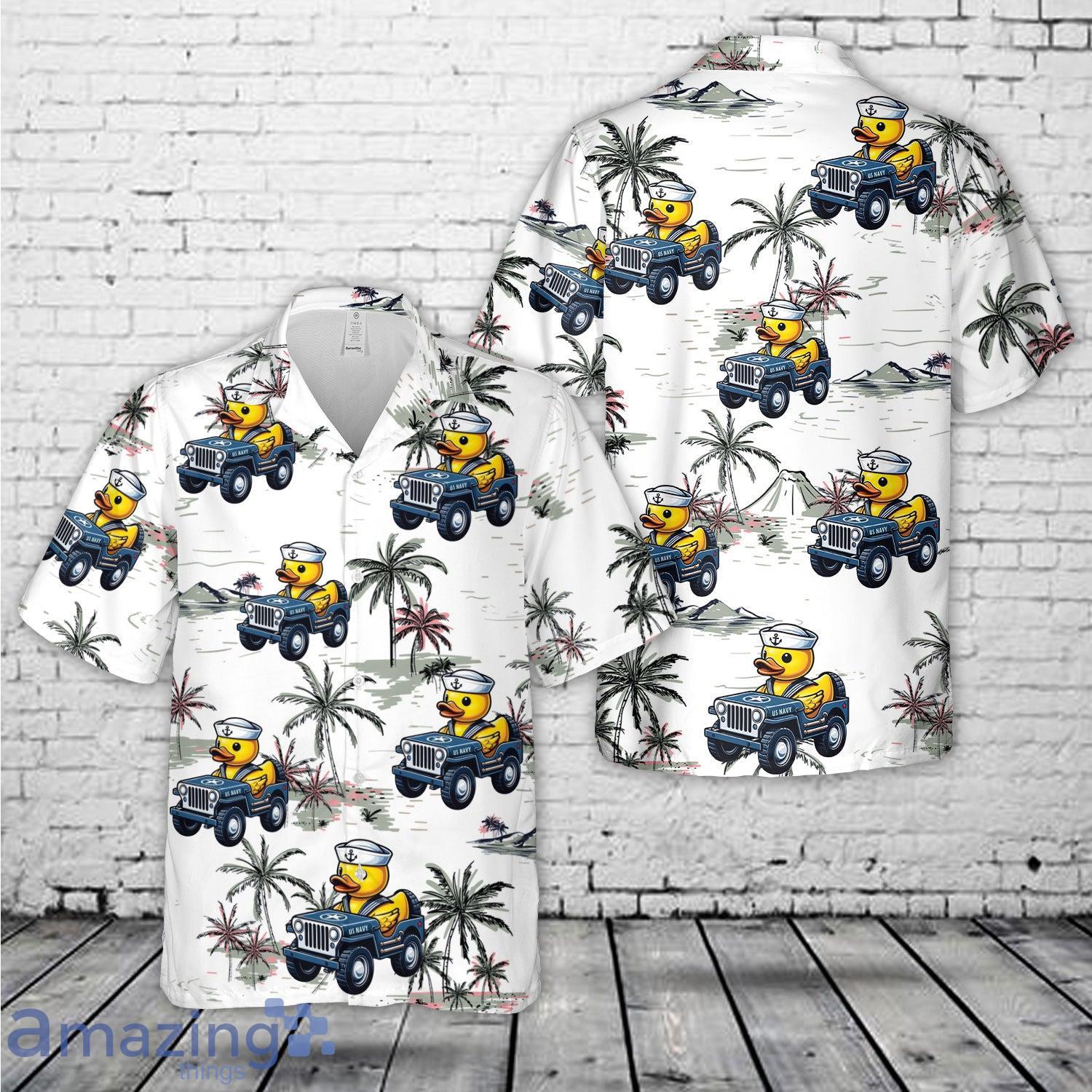 Navy Officer Rubber Ducky Riding American Off Road Wrangler Hawaiian Shirt image Navy Officer Rubber Ducky Riding American Off-Road Wrangler Hawaiian Shirt Product Photo 1