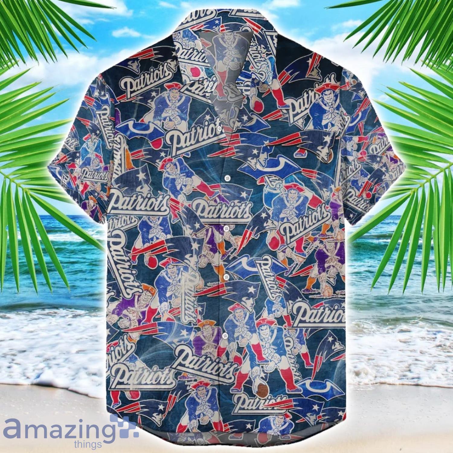 New England Patriots NFL Team Logo 3D Hawaiian Shirt Limited For Sports Fans image New England Patriots NFL Team Logo 3D Hawaiian Shirt Limited For Sports Fans Product Photo 1