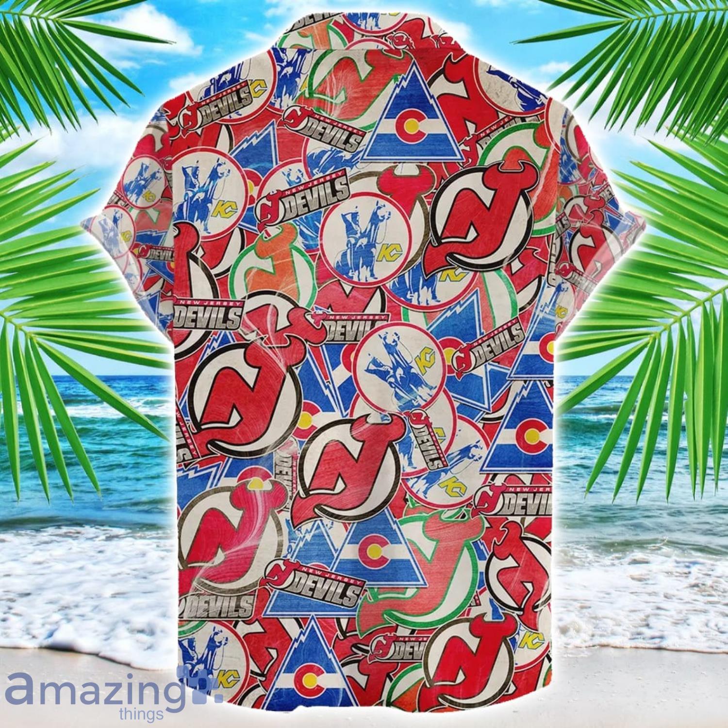 New Jersey Devils 3D Printing NHL Team Logo Hawaiian Shirt Unique Gift For Fans image New Jersey Devils 3D Printing NHL Team Logo Hawaiian Shirt Unique Gift For Fans Product Photo 2