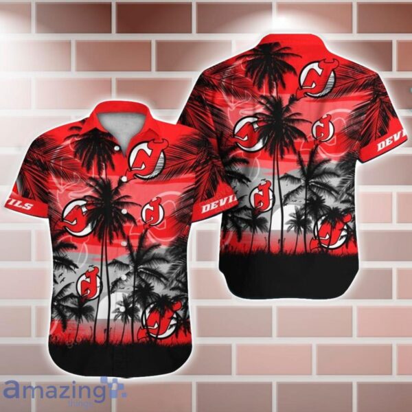 New Jersey Devils NHL Hawaii Coconut And Logo Full Printed Hawaiian Shirt Product Photo 1