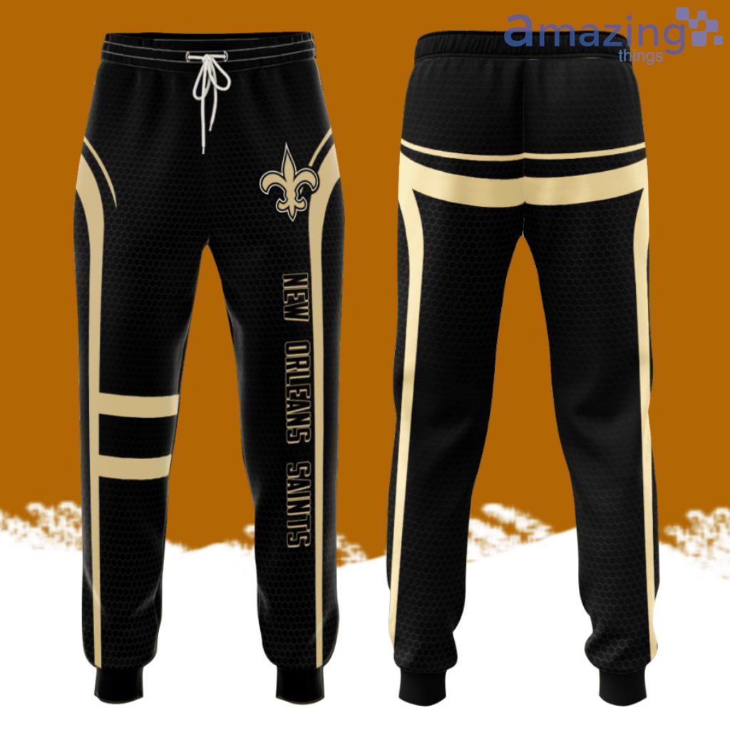 New Orleans Saints All Over Print 3D Tile Casual Unisex All Over Print 3D Long Pants Black image New Orleans Saints All Over Print 3D Tile Casual Unisex All Over Print 3D Long Pants Black Product Photo 1
