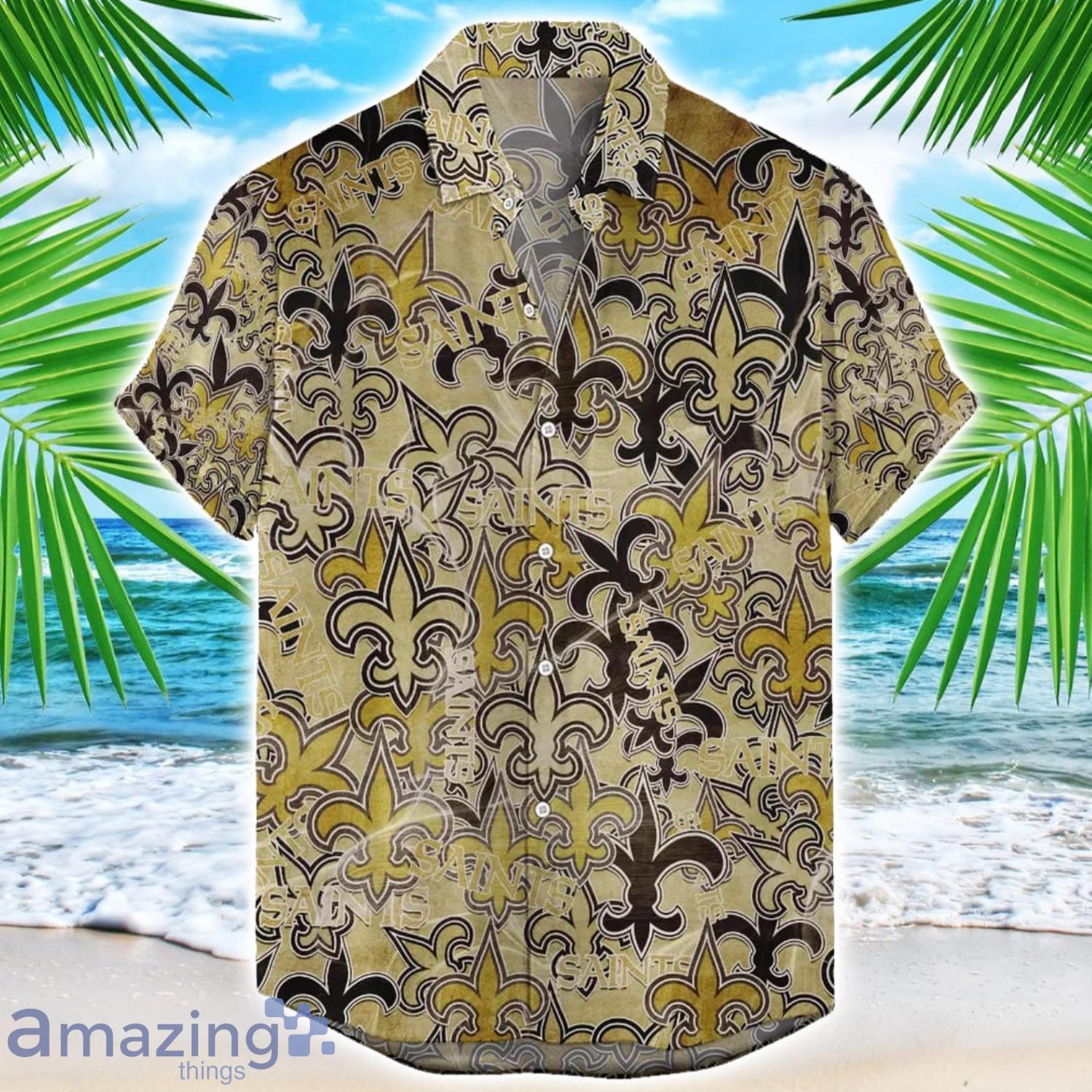 New Orleans Saints NFL Team Logo 3D Hawaiian Shirt Limited For Sports Fans image New Orleans Saints NFL Team Logo 3D Hawaiian Shirt Limited For Sports Fans Product Photo 1