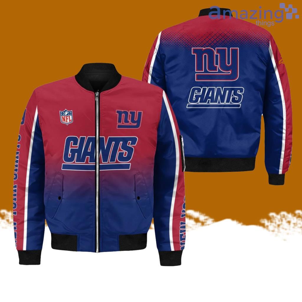 New York Giants AOP Sleeve Pocket Bomber Jacket Hot Style 3D Printing image New York Giants AOP Sleeve Pocket Bomber Jacket Hot Style 3D Printing Product Photo 1