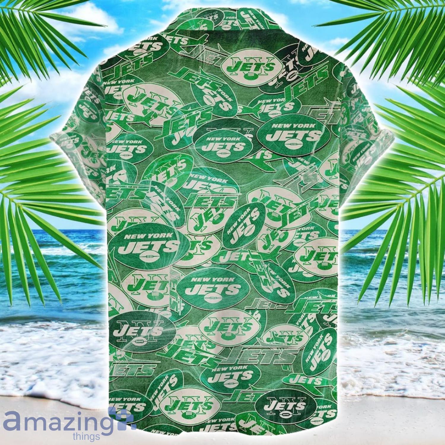 New York Jets NFL Team Logo 3D Hawaiian Shirt Limited For Sports Fans image New York Jets NFL Team Logo 3D Hawaiian Shirt Limited For Sports Fans Product Photo 2