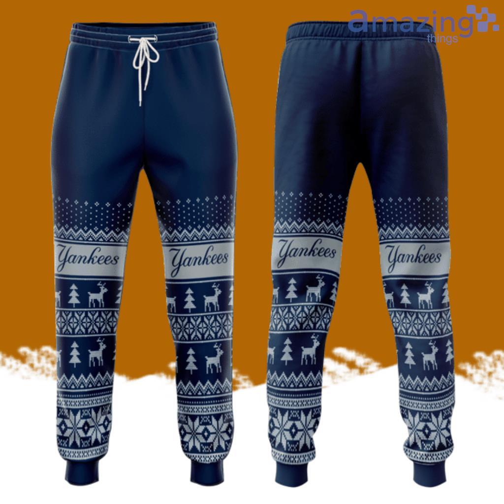 New York Yankees Christmas Pattern All Over Print 3D Casual Unisex All Over Print 3D Long Pants Cobalt image New York Yankees Christmas Pattern All Over Print 3D Casual Unisex All Over Print 3D Long Pants Cobalt Product Photo 1