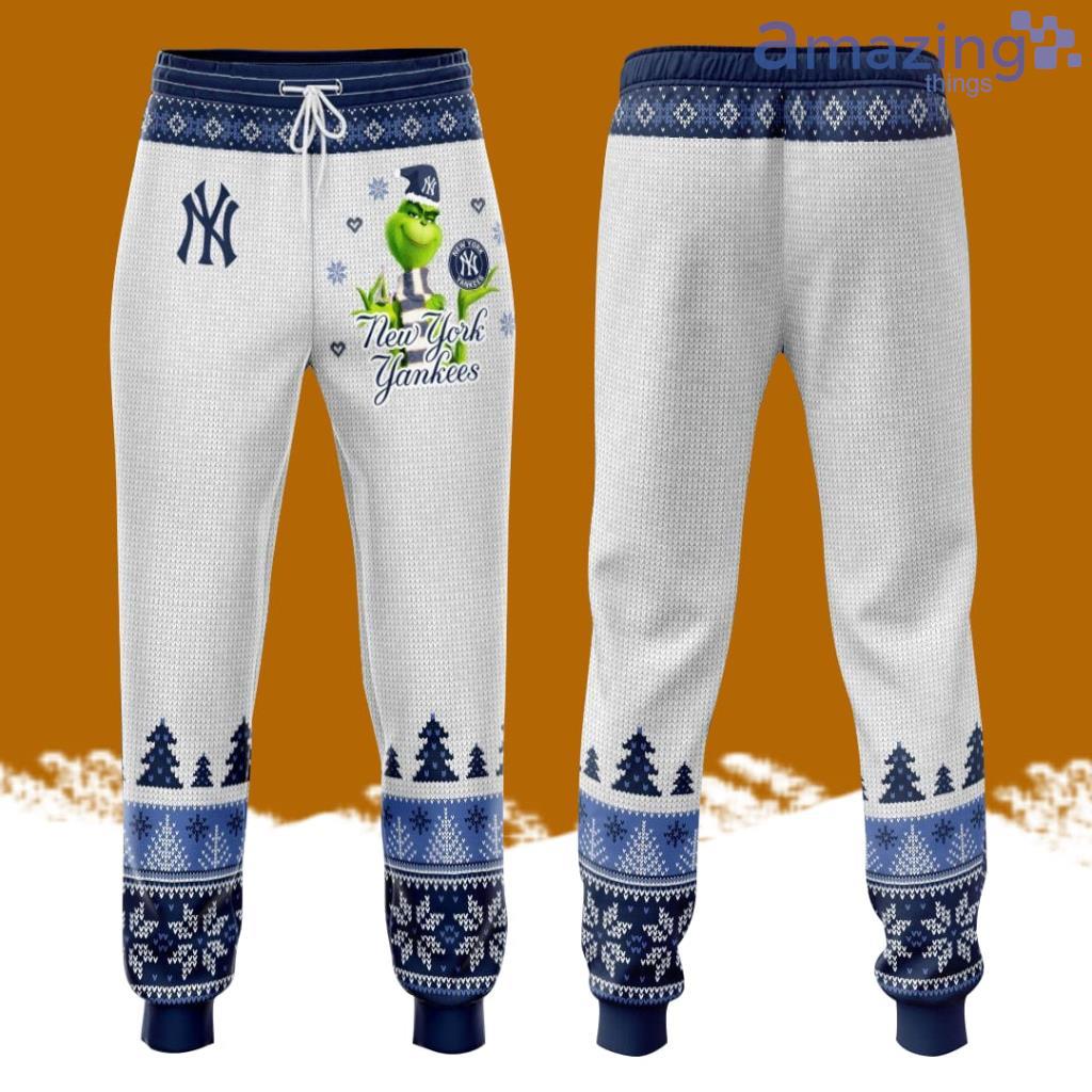 New York Yankees Grinch Christmas Pattern All Over Print 3D Casual Unisex All Over Print 3D Long Pants White image New York Yankees Grinch Christmas Pattern All Over Print 3D Casual Unisex All Over Print 3D Long Pants White Product Photo 1