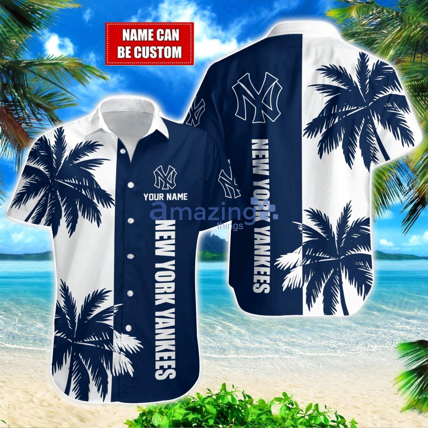 New York Yankees MLB Beach Coconut Hawaiian Shirt Trending Summer Gift Custom Name image New York Yankees MLB Beach Coconut Hawaiian Shirt Trending Summer Gift Custom Name Product Photo 1