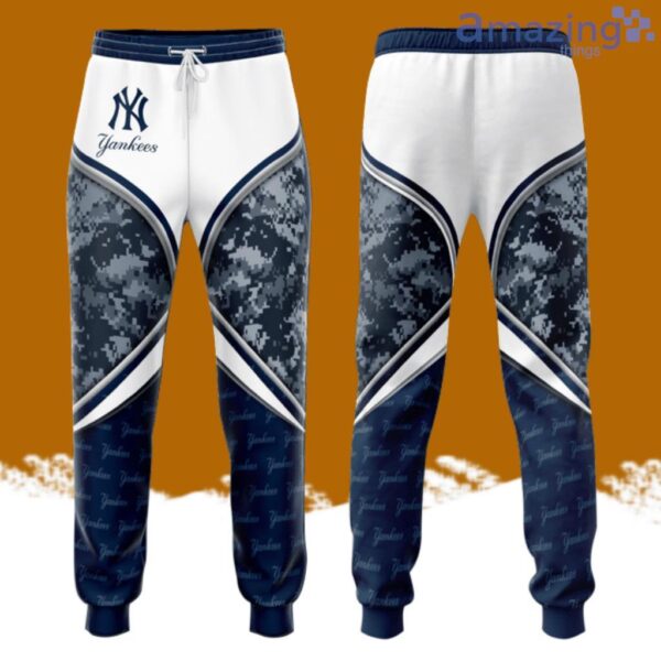 New York Yankees Professional Baseball Team Ny All Over Print 3D Long Pants Blue Product Photo 1