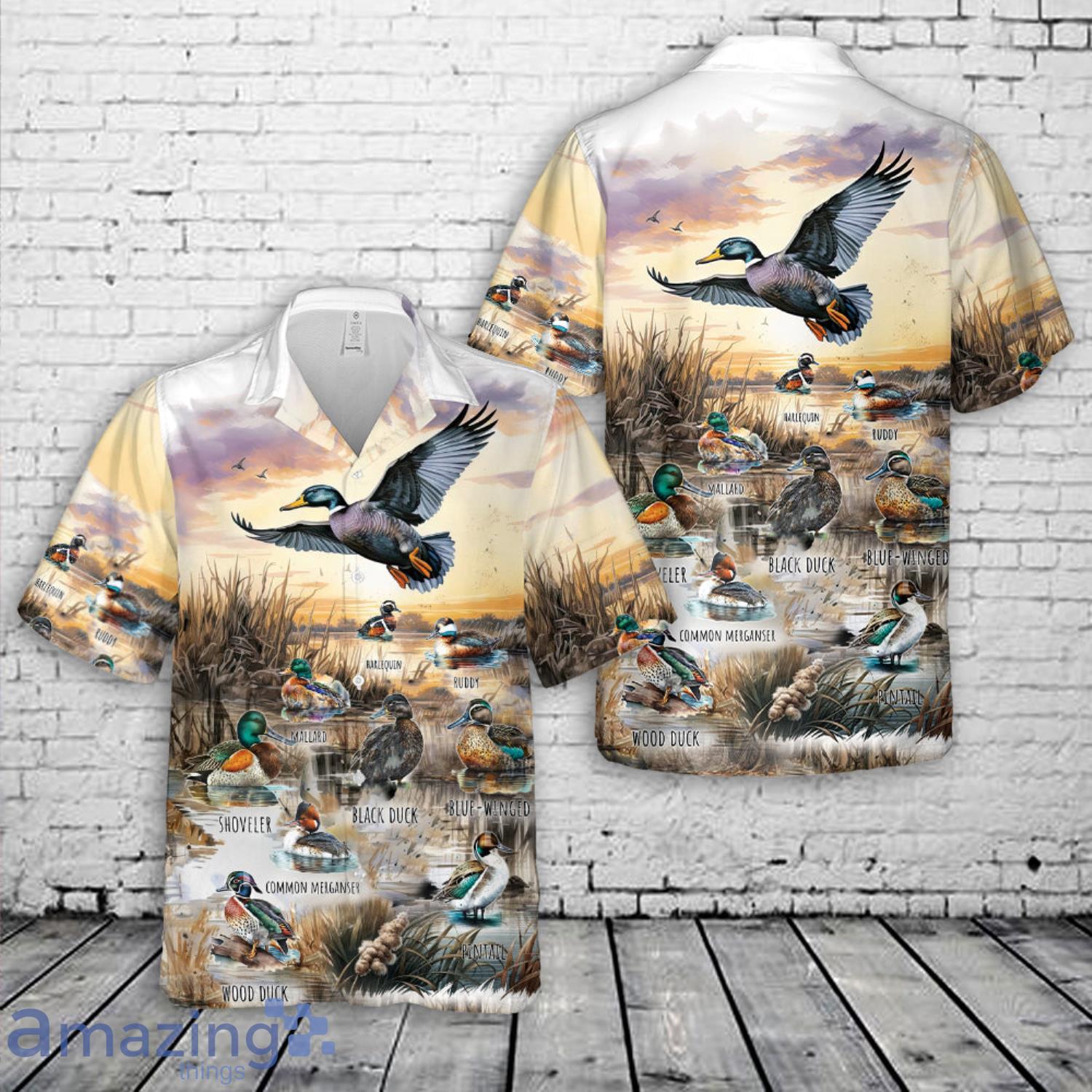 North American Waterfowl Hawaiian Shirt image North American Waterfowl Hawaiian Shirt Product Photo 1