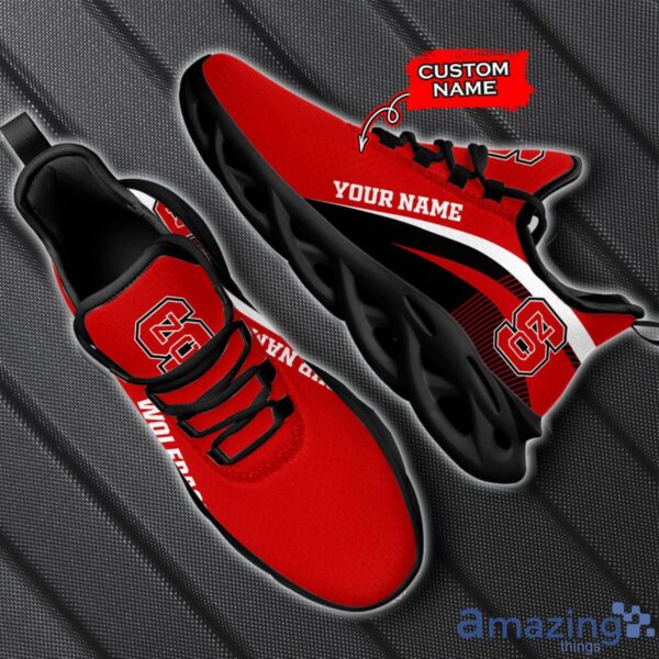 North Carolina State Wolfpack NCAA Max Soul Shoes NCAA Team Lgo Sneakers Custom Name Gift For Fans Product Photo 2